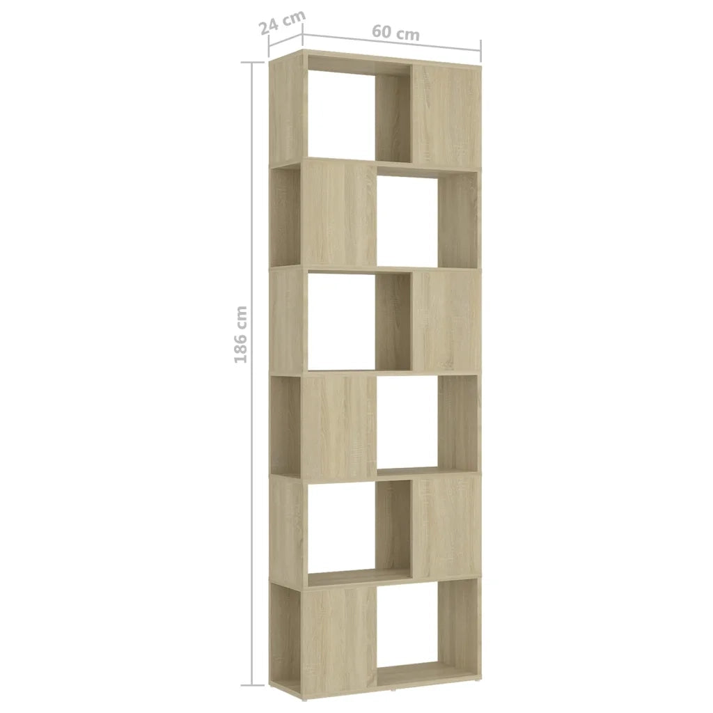 Libreria/Divisorio Rovere Sonoma 60x24x186 cm in Truciolato cod mxl 14800