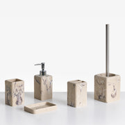 Set di accessori per il bagno marmo beige stile elegante