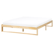 Letto matrimoniale in legno di pino 160 x 200 cm marrone chiaro stile minimalista