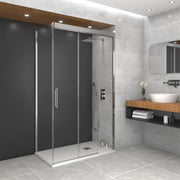 Box doccia angolare TRIO 1 fisso + 2 scorrevoli + laterale fisso 120x70 cm cromo