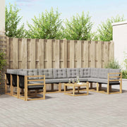 Set di divani da esterno 11 pcs Bianco e Grigio Chiaro