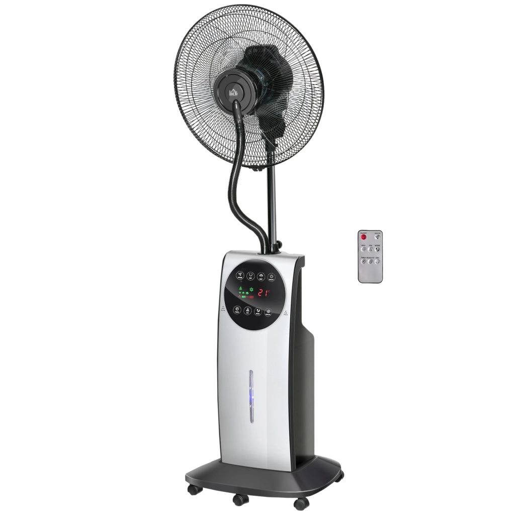 Ventilatore 2 in 1 ¨C zephmum ¨C LED, Timer, ? 44.5x135 cm, Argento e Nero