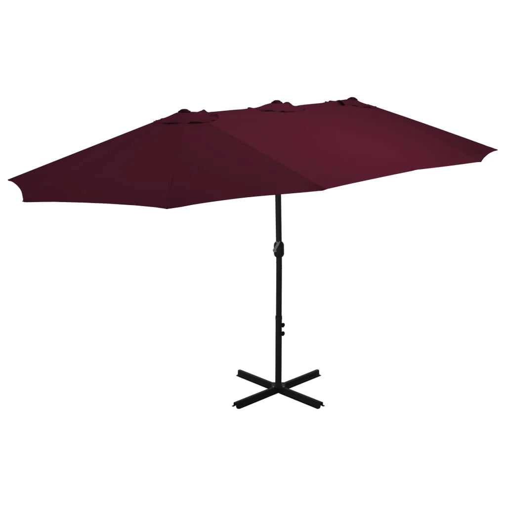 Ombrellone da esterno con palo in alluminio 460 x 270 cm bordeaux 02_0008233