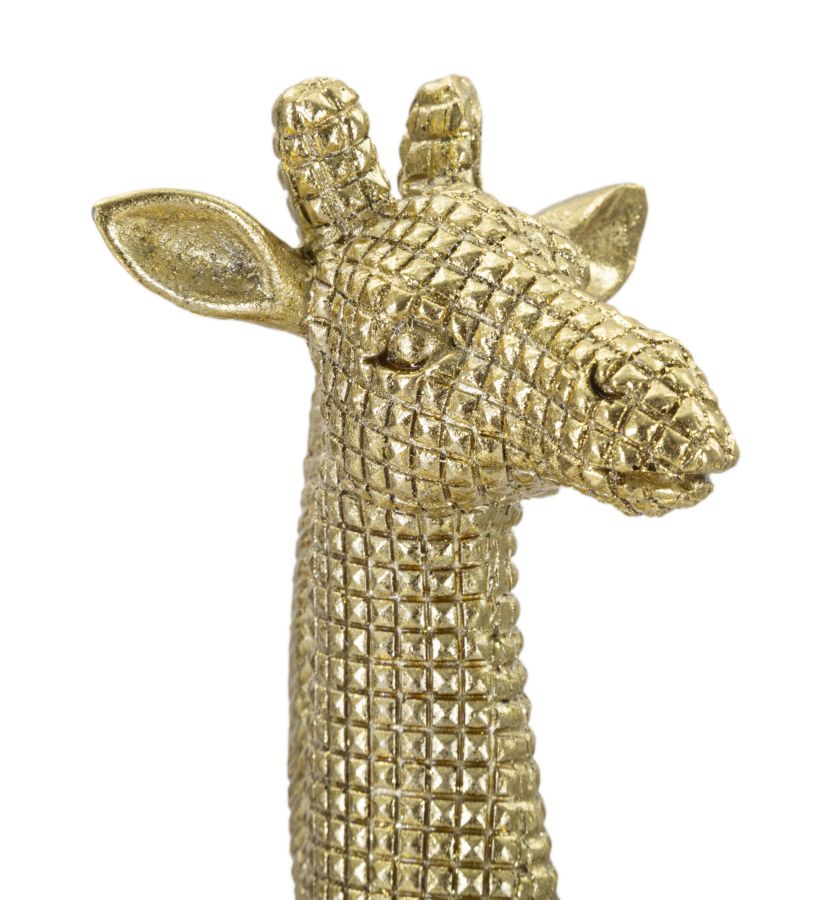 Statua Giraffa 20x9,8x49 cm in Poliresina Oro
