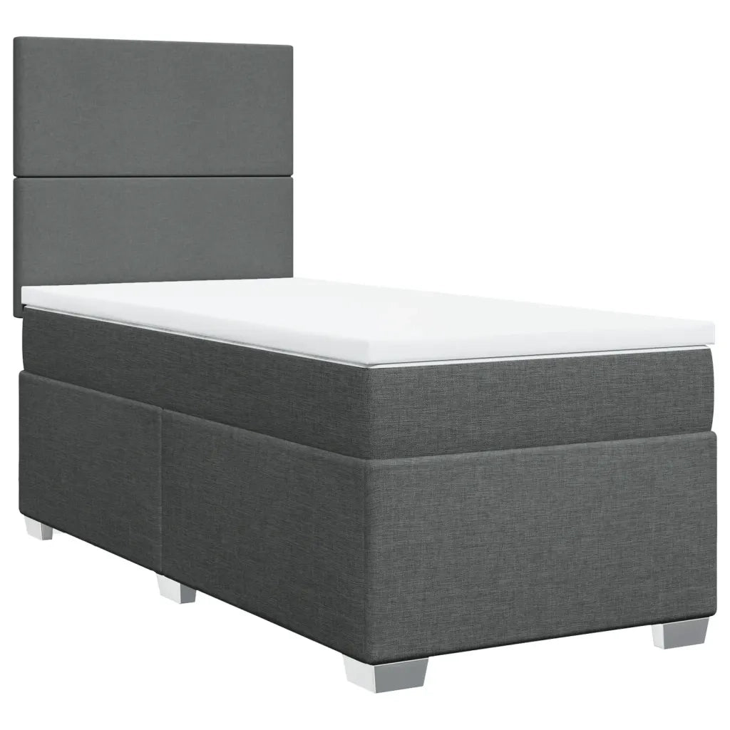 Giroletto a Molle con Materasso Grigio Scuro 90x190 cm Tessuto 3292637