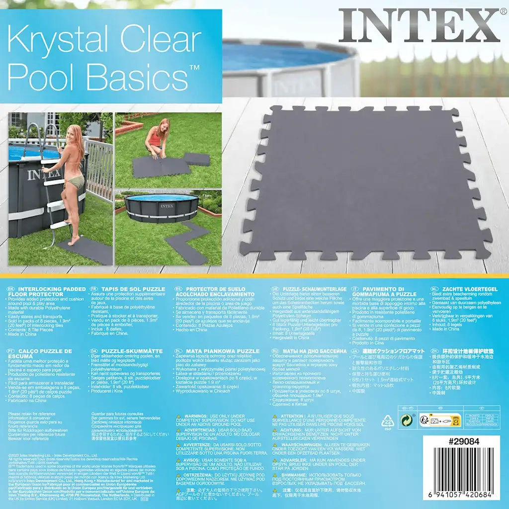 INTEX Protezione Pavimento Morbida ad Incastro 8 pz 50x50x0,5 cm 1,9m² 92557