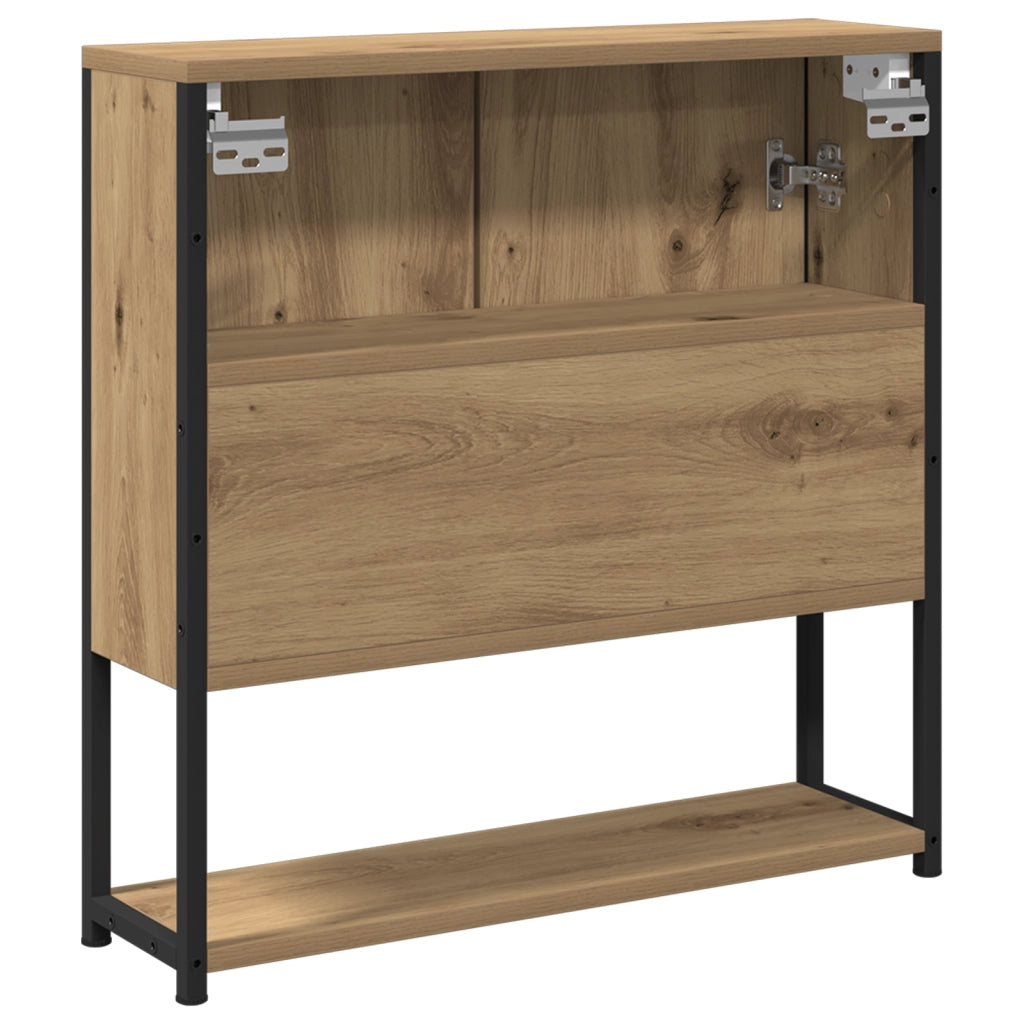 Mobiletto da bagno con specchio Rovere Artigianale 60x16x60 cm Legno Ingegnerizzato