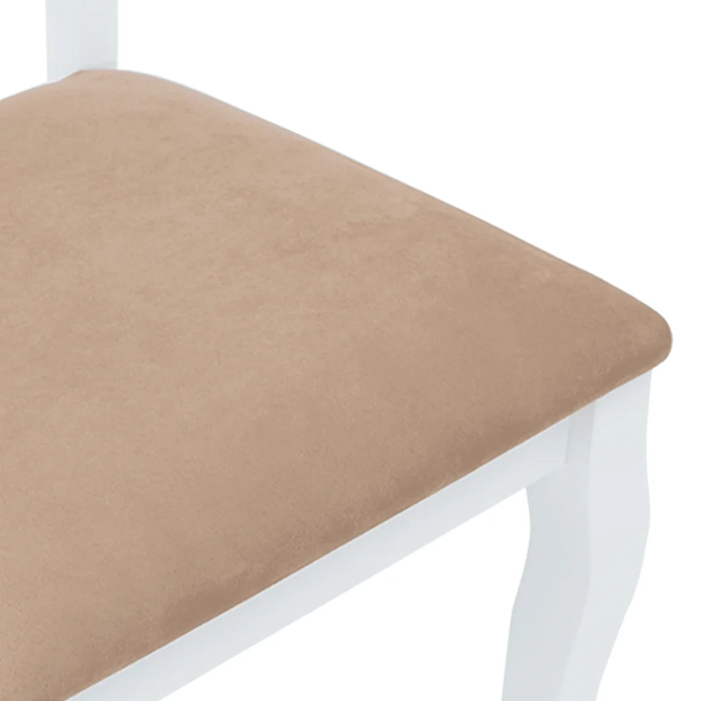 vidaXL Sedie da Pranzo con Cuscini 2 pz Bianco Legno Massello di Hevea
