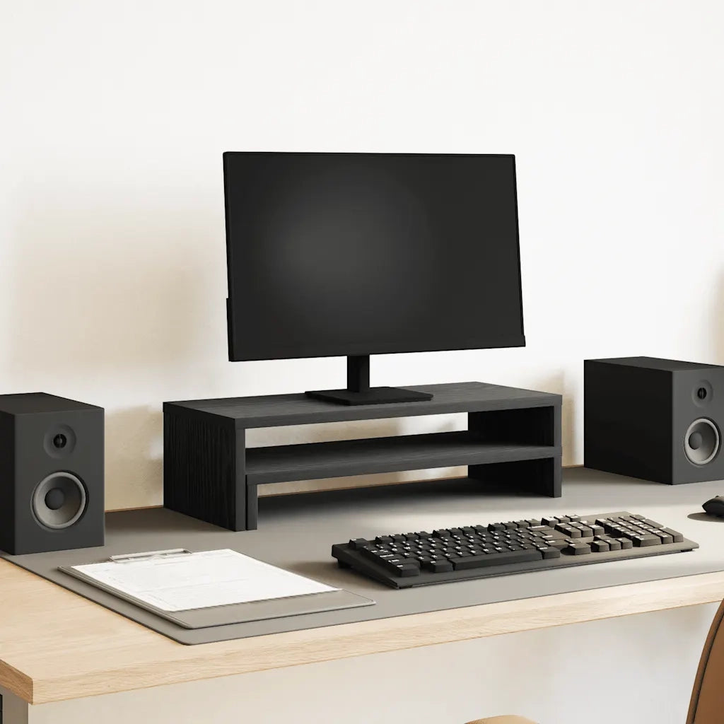 Supporto per Monitor Rovere Nero 54x22x15 cm in Truciolato
