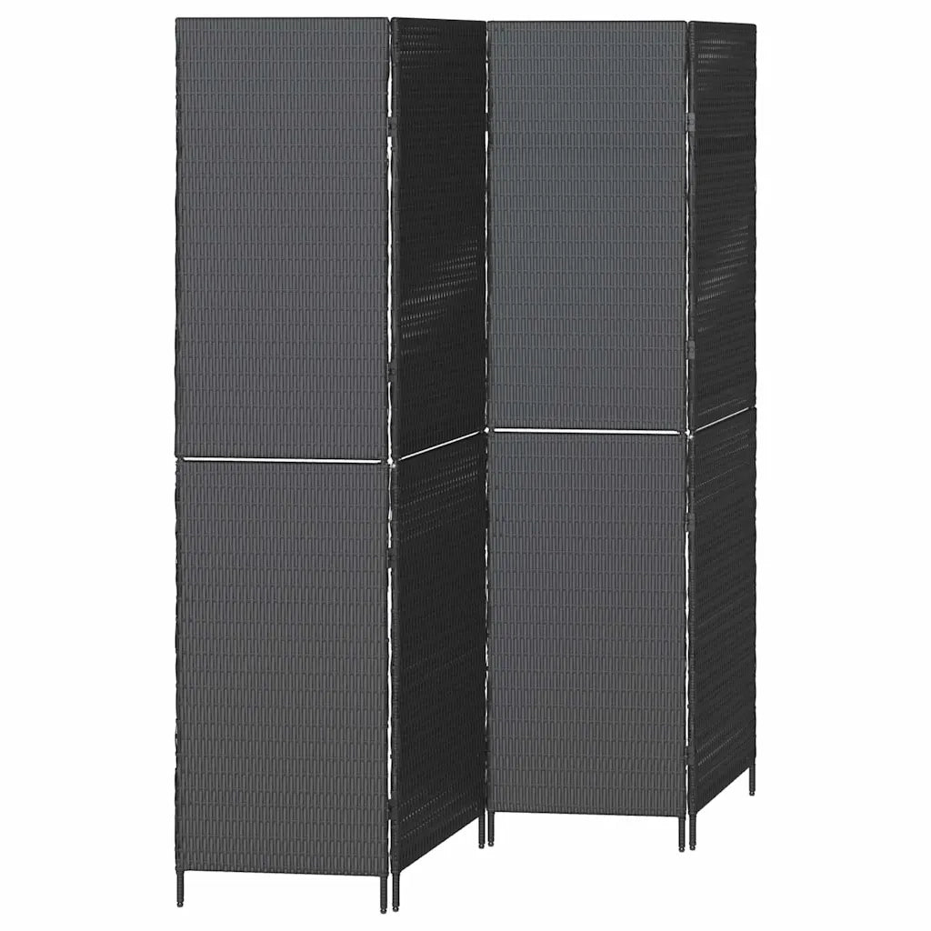 Divider per stanze | Paravento | Divisorio Ambienti Nero 195 x 180 cm polyrattan