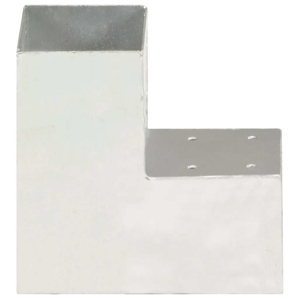 Connettori per Pali a Forma di L 4 pz Metallo Zincato 91x91 mm cod mxl 58382