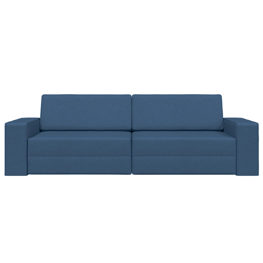 Divano Letto a Terra 2 in 1 Blu 245x150x60.5 cm Tessuto