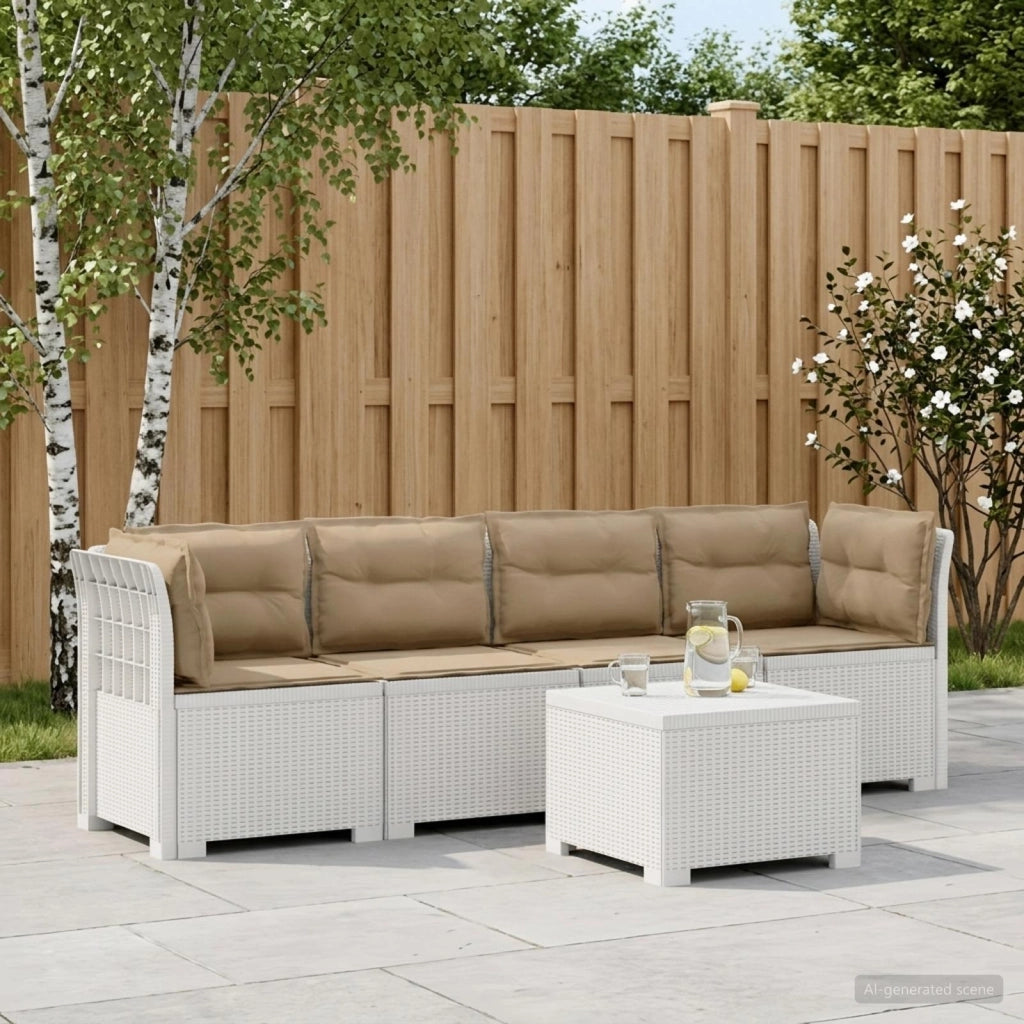 Divano da Giardino a 4 Posti con Cuscini in Stile Rattan PP 3443880