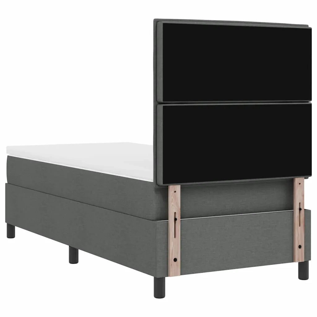 Letto a molle con materasso Grigio scuro 90 x 200 cm Tessuto 3339281
