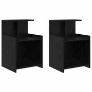 Set di 2 Comodini | Armadio da Notte | Mobiletto da notte Rovere Nero 40 x 35 x 60 cm
