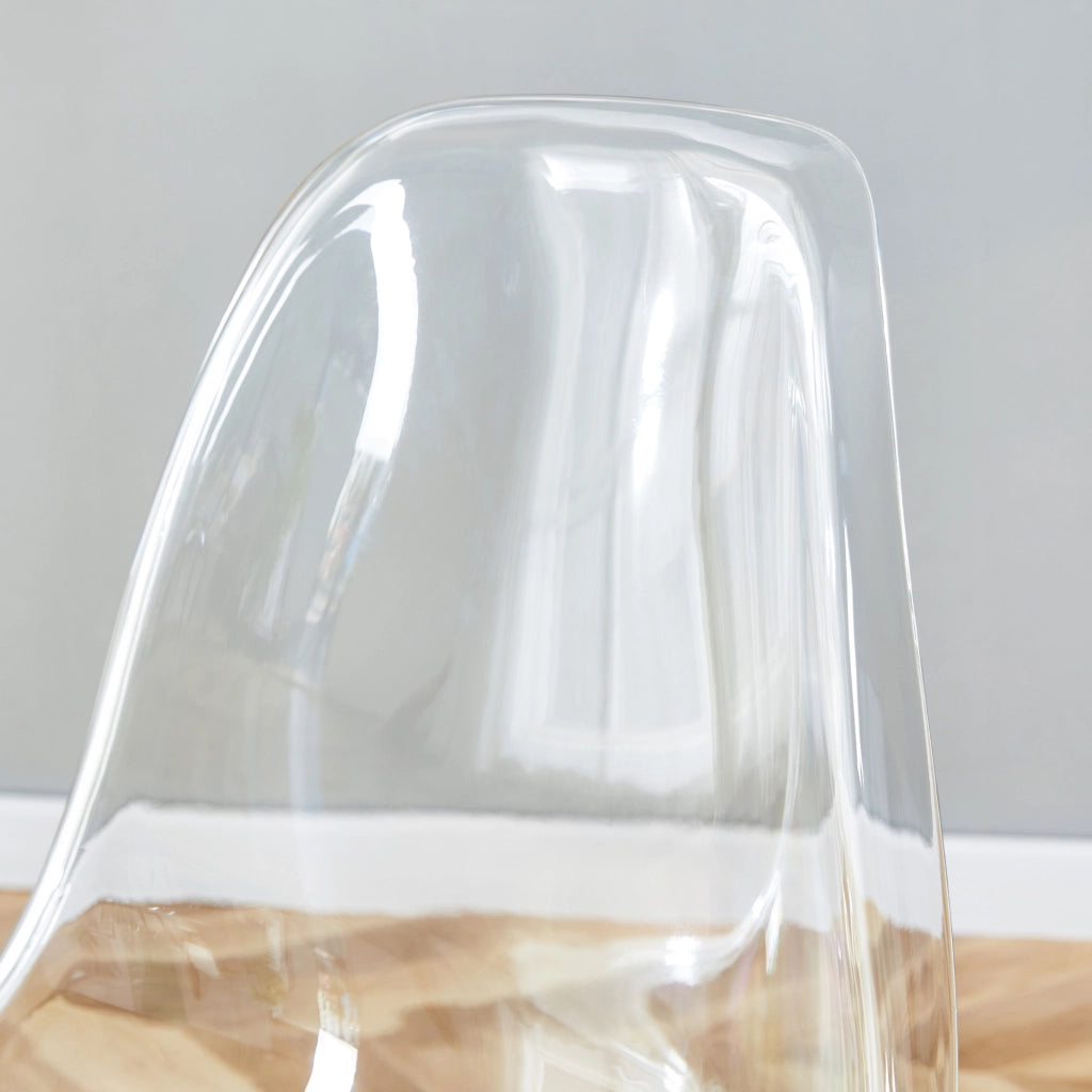 Tavolo da pranzo rotondo con sedie ¨C MINIMAL ¨C Vetro temperato 85 cm, 4 sedie trasparenti