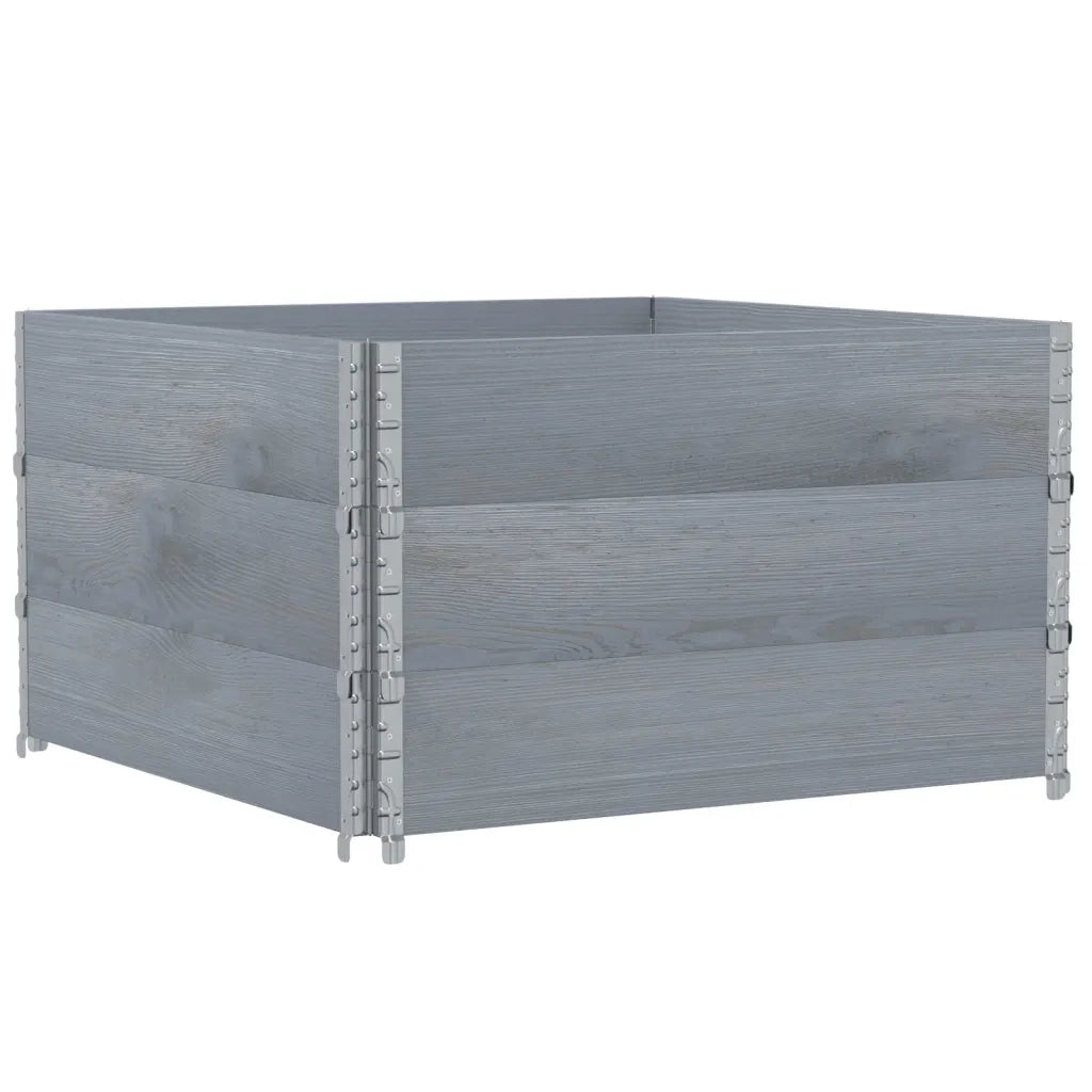 Paretali per Pallet 3 pz Grigi 100x100cm Legno Massello di Pino CFW2684532