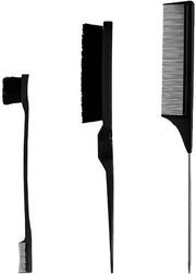 Set di pettinatura per capelli 3 pezzi - Pettine laterali a doppia faccia - Pettine a forma di coda di topo - Pettine a forma di pettine da barbiere - Setole morbide - Materiale di alta qualità - Pettini in plastica