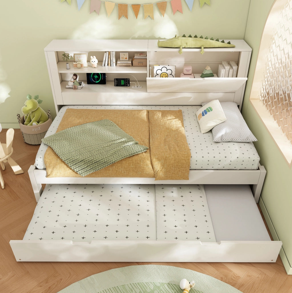 Sofà letto in legno con letto estraibile e vano portaoggetti