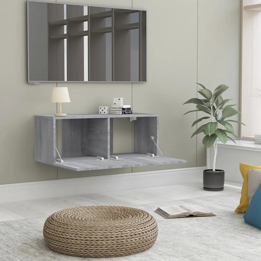 Mobile TV Grigio Sonoma 80x30x30 cm Legno Multistrato 815505