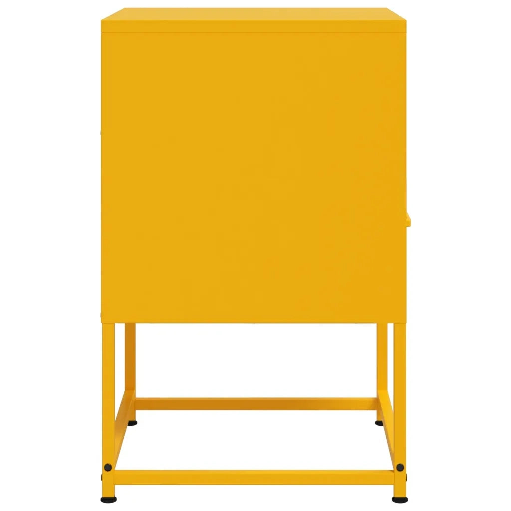 Comodini 2 pz-Set di 2 Tavolino da notte Giallo Senape 36x39x60,5 cm in Acciaio 226283