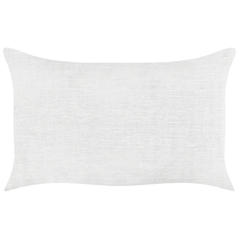 Set di 2 cuscini in lino e cotone bianco sfoderabili con bottoni decorativi 30 x 50 cm soggiorno camera da letto