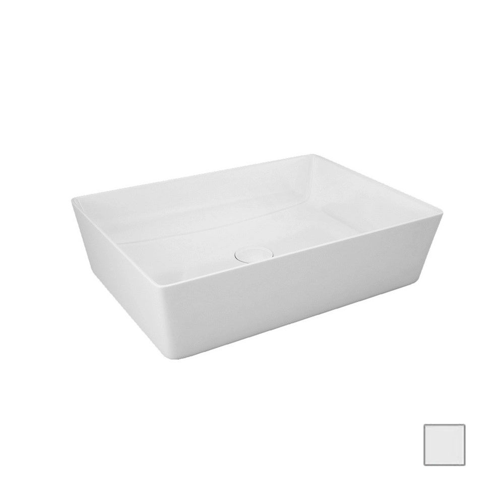 Lavabo da appoggio feeling rettangolare bianco opaco
