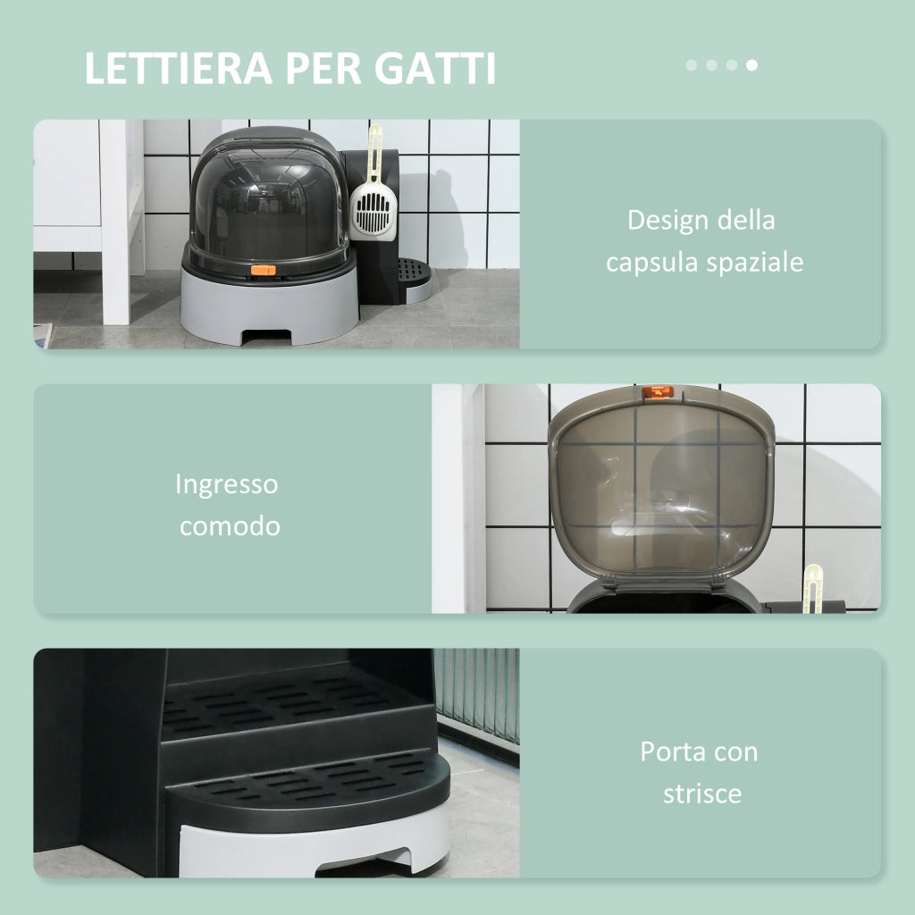 Lettiera per Gatti Chiusa ¨C zephmum ¨C Grigio Scuro 52x60x42 cm
