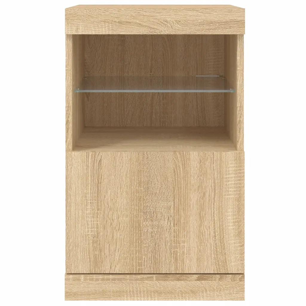 Credenza con Luci LED Rovere Sonoma 41x37x67 cm