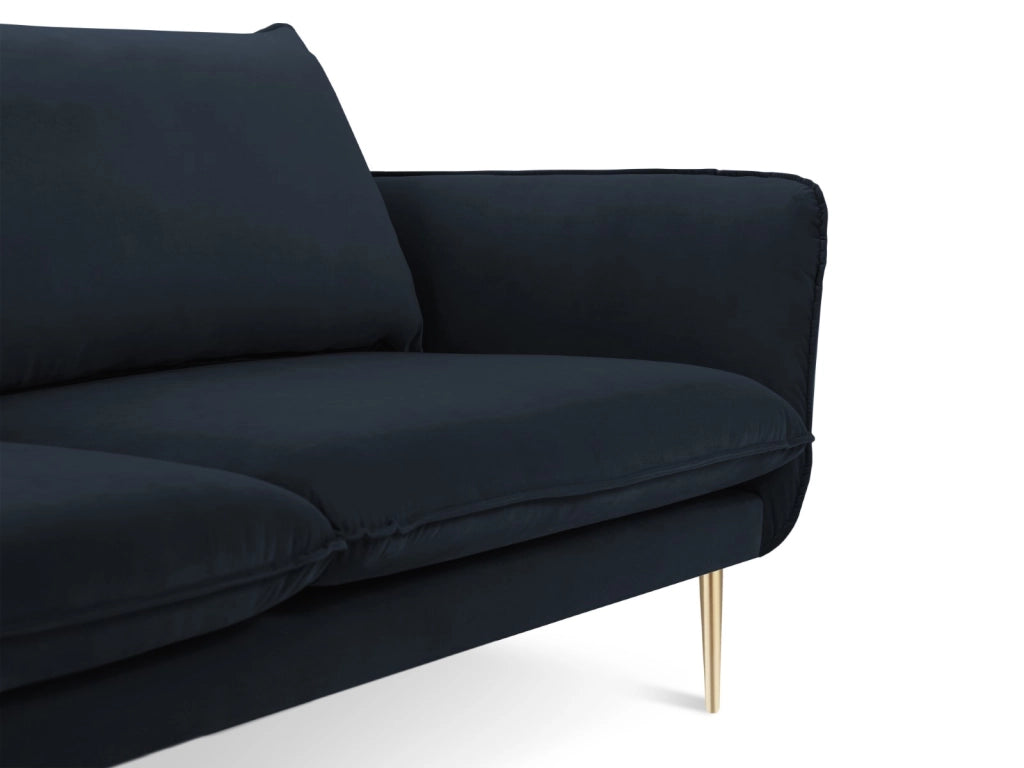 Cosmopolitan Design - Divano "Vienna" 3 posti in velluto blu scuro 