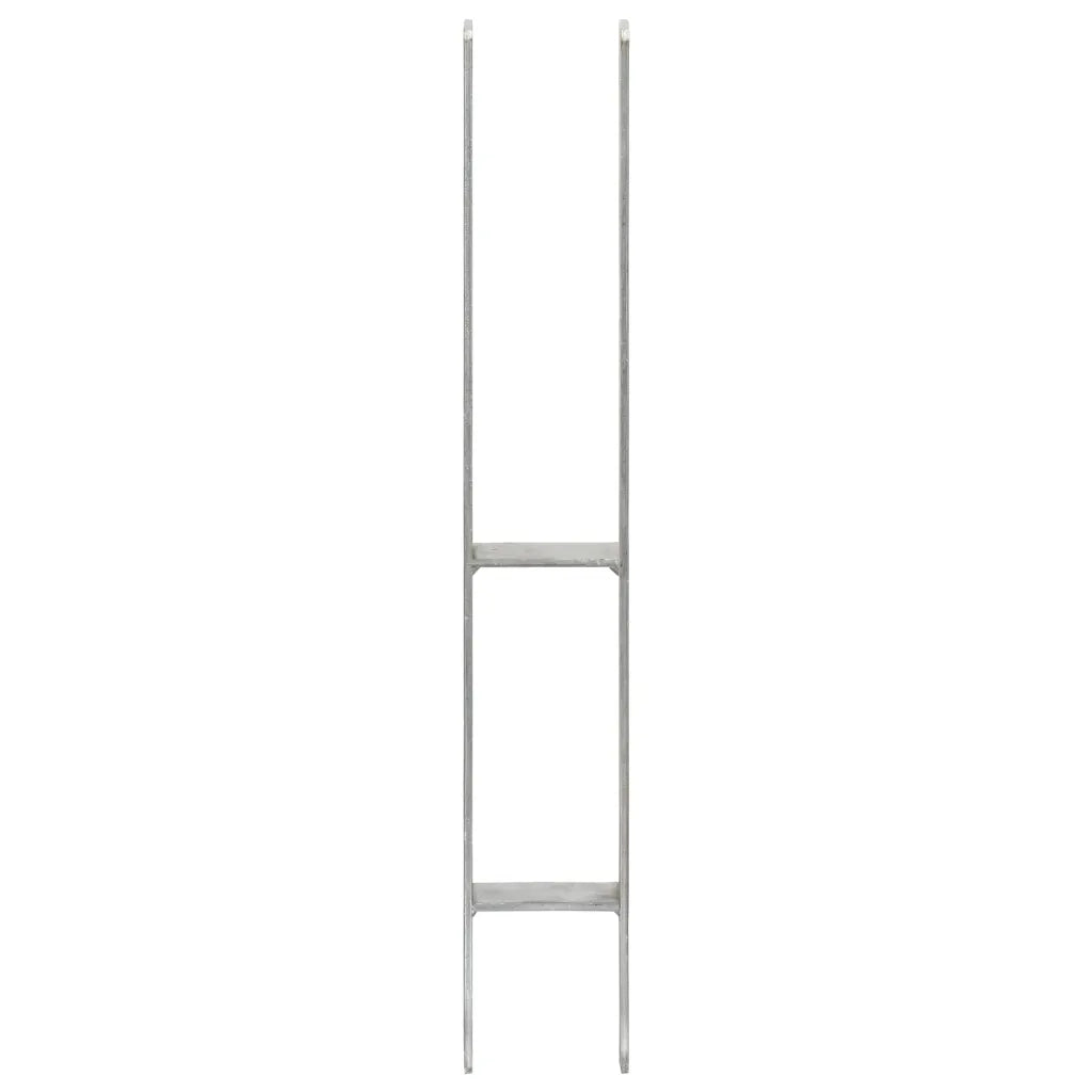 Picchetti per Recinzione 6 pz Argento 8x6x60 cm Acciaio Zincato 145297