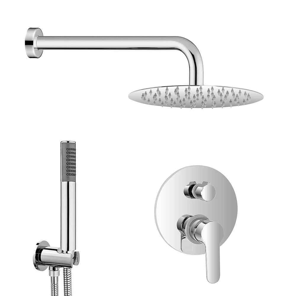 Set doccia a incasso cromato con soffione 25 cm e kit doccino Zoe