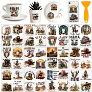 Decorazioni per la stanza 12 fogli - Tema cowboy - Decorazioni per la finestra - Adesivi per mobili - Materiali per DIY - Per uso domestico/scuola - Adesivi per muro