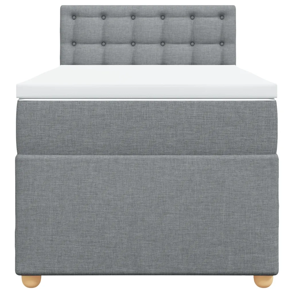 Giroletto a Molle con Materasso Grigio Chiaro100x200 cm Tessuto