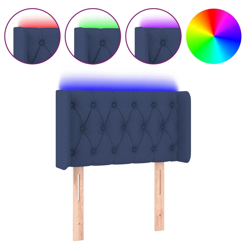 Testiera a LED-Testata con LED Blu 83x16x78/88 cm in Tessuto 256024