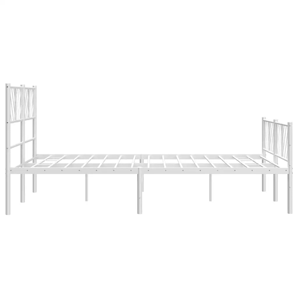 Giroletto con Testiera e Pediera Metallo Bianco 135x190 cm 372245