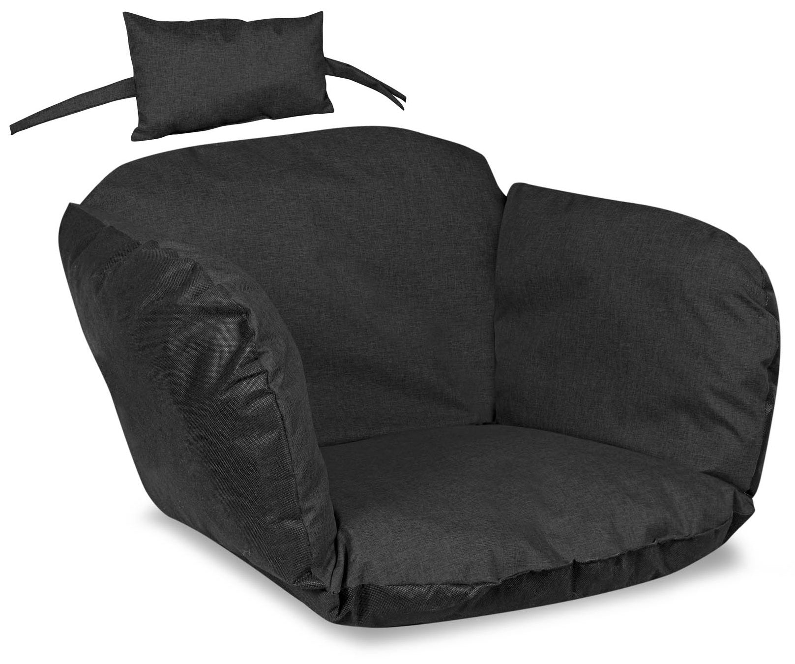 Cuscino da giardino AIO FACTORY 112x113 cm impermeabile nero per sedia sospesa
