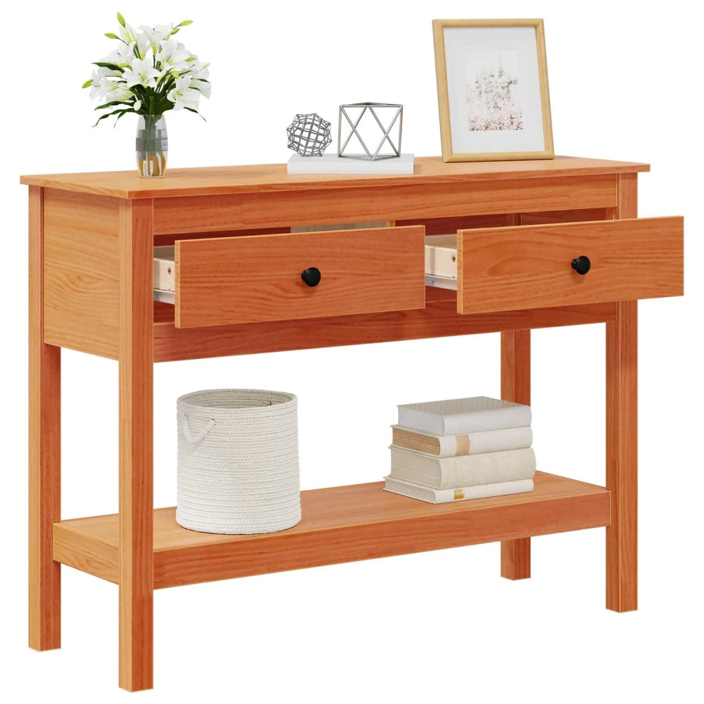 Tavolo consolle con cassetto Marrone cerato 100 x 35 x 75 cm