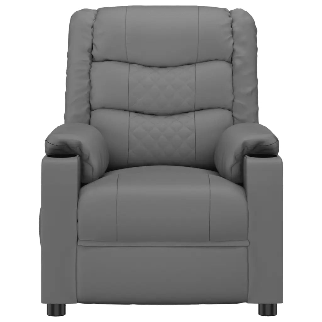 Poltrona Massaggiante Elettrica Grigio Similpelle cod mxl 32093