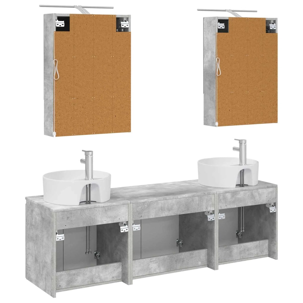 Set di Armadi da Bagno 5 pcs Grigio Cemento 3406442