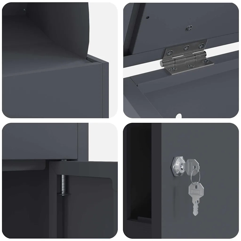 vidaXL Cassetta per pacchi Antracite 44 x 35 x 59 cm Acciaio
