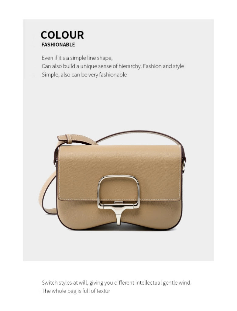 Borsa a tracolla Della da donna in vera pelle, colore grigio.