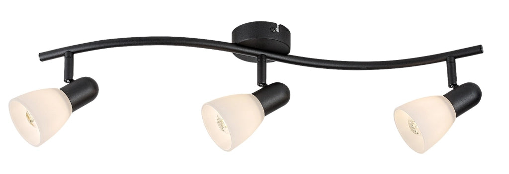 Plafoniera Soma 3 luci nera bianca E14 Rabalux