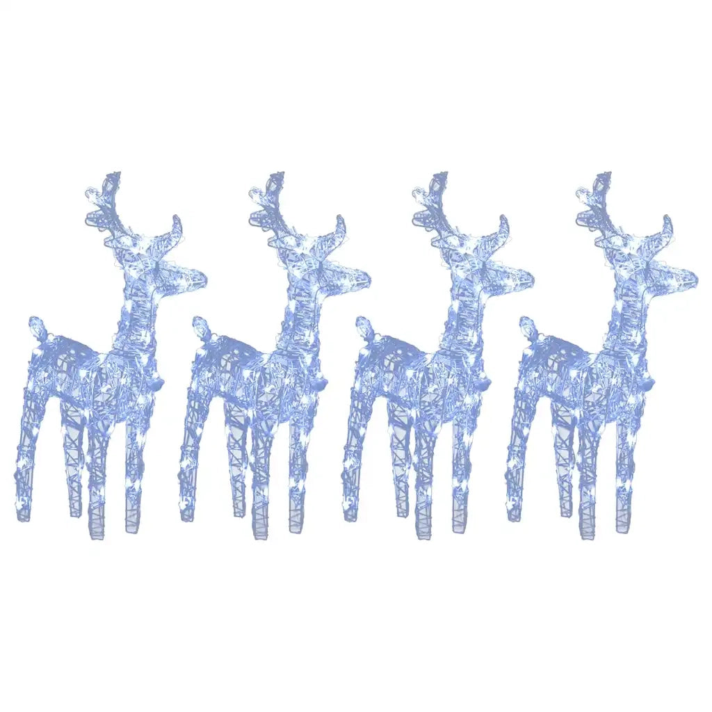 Renne di Natale 4 pz Bianco Freddo 160 LED in Acrilico 3154255