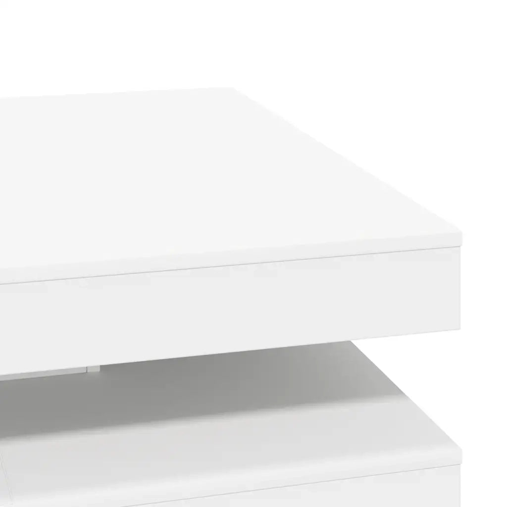Tavolino da Caffè Girevole a 360 Gradi Bianco 90x90x34,5 cm 3321351