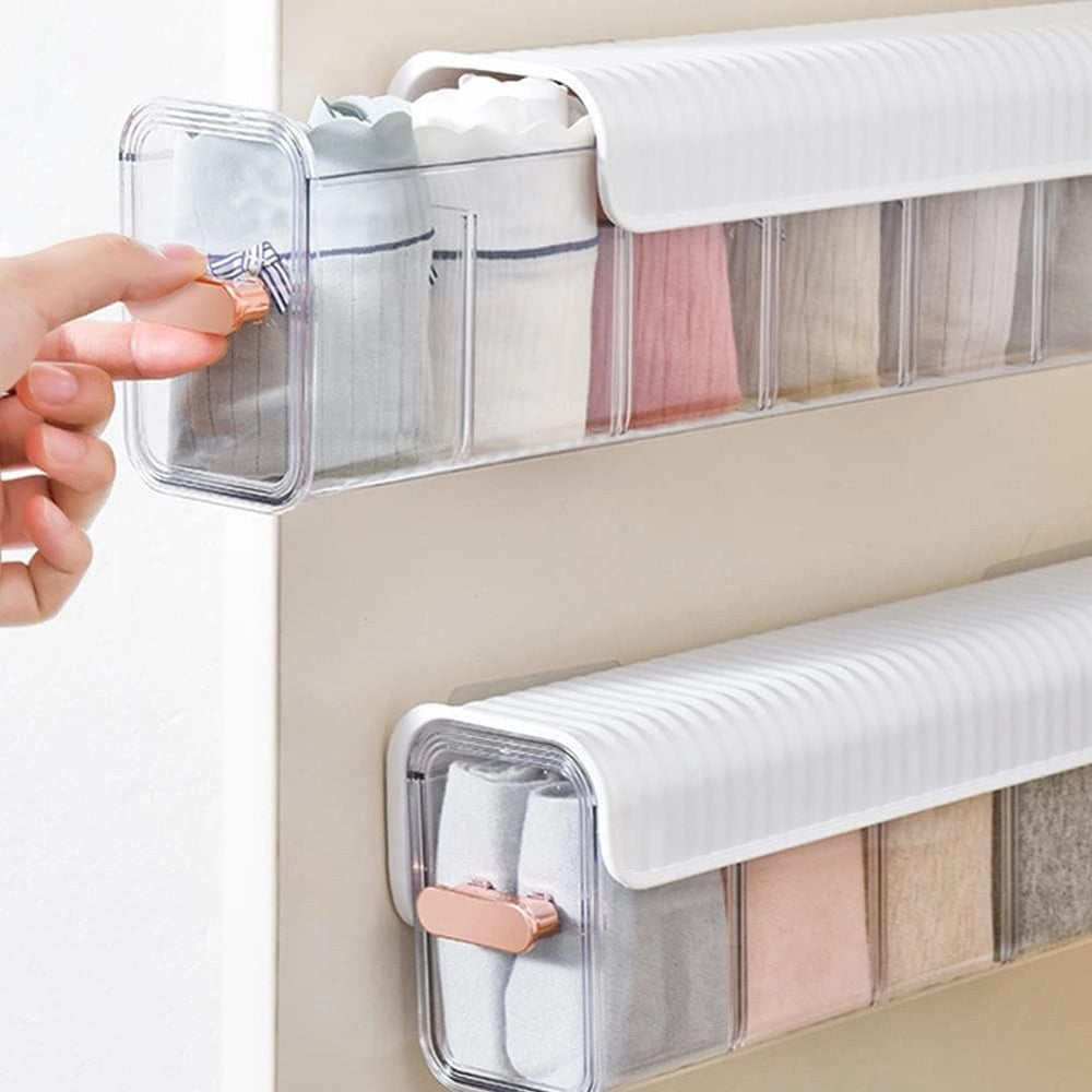 Trade Shop - Organizer Box Scatola Organizzatore Da Parete Con Autoadesivo Cassetti Contenitore -