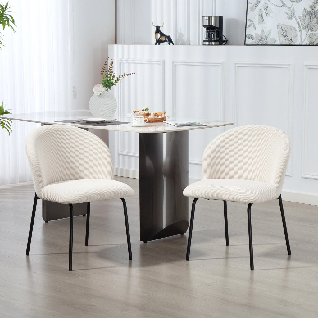 Sedia da pranzo in velluto ¨C zephmum ¨C 56x58x78, crema