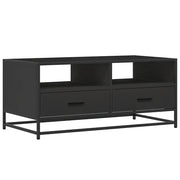 Tavolino salotto | Tavolino da caff¨¨ | Tavolino da Soggiorno Nero 100x50x45 cm Legno Multistrato e Metallo
