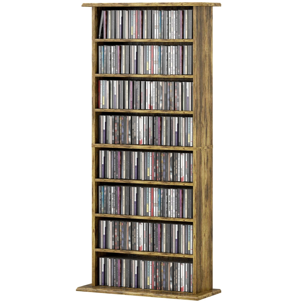 Libreria per CD e DVD ¨C Xylo ¨C 8 scomparti 6 ripiani regolabili marrone