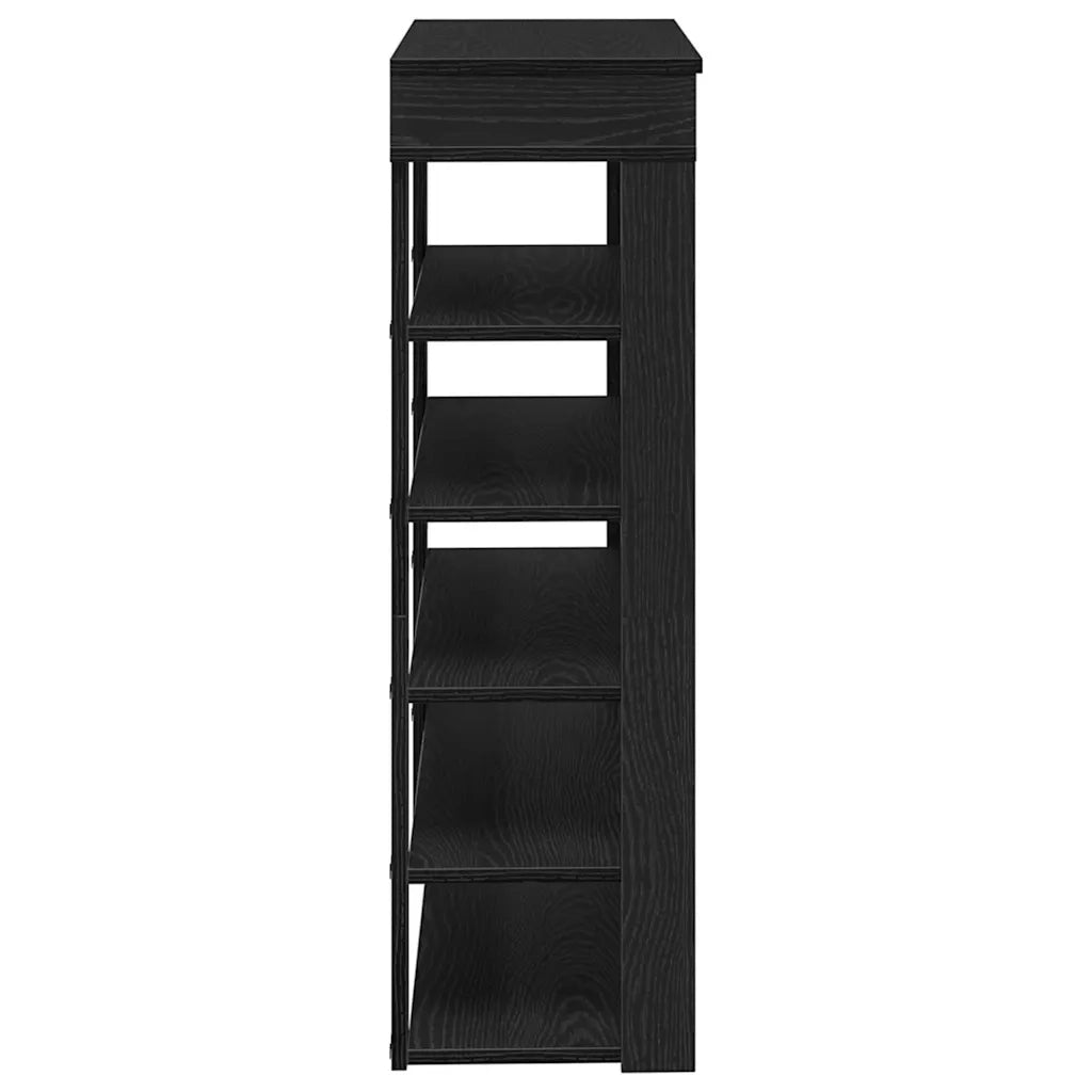 Scarpiera-Scaffale per scarpe Nera 80x30x98 cm in Legno Multistrato